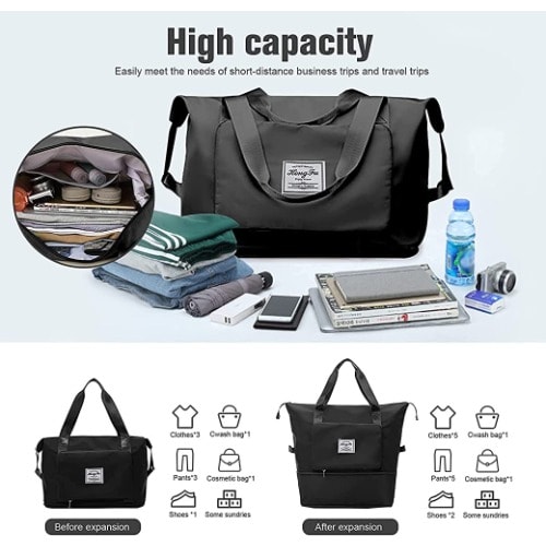 Foldable Travel Bag -Black