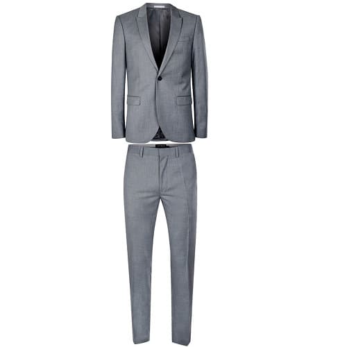 Lightweight  Crosshatch Skinny Fit Suit - Grey