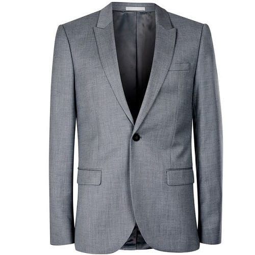 Lightweight  Crosshatch Skinny Fit Suit - Grey