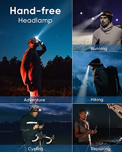 Headlamp Rechargeable LED Head Light  SOARAISE 1200 Lumens F