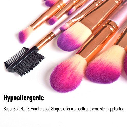 JAF 26pcs Professional Large Pink Purple Makeup Brushes Set