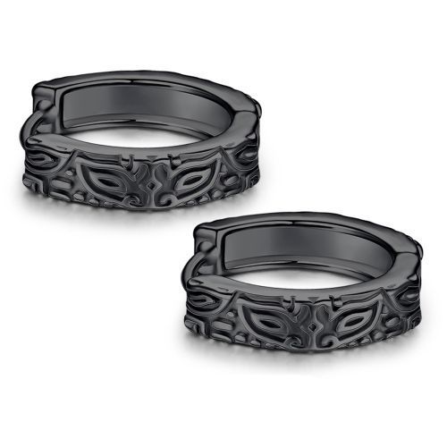 Embossed Ethnic Male National Trend Earrings Female Trend Ear Jewelry Black