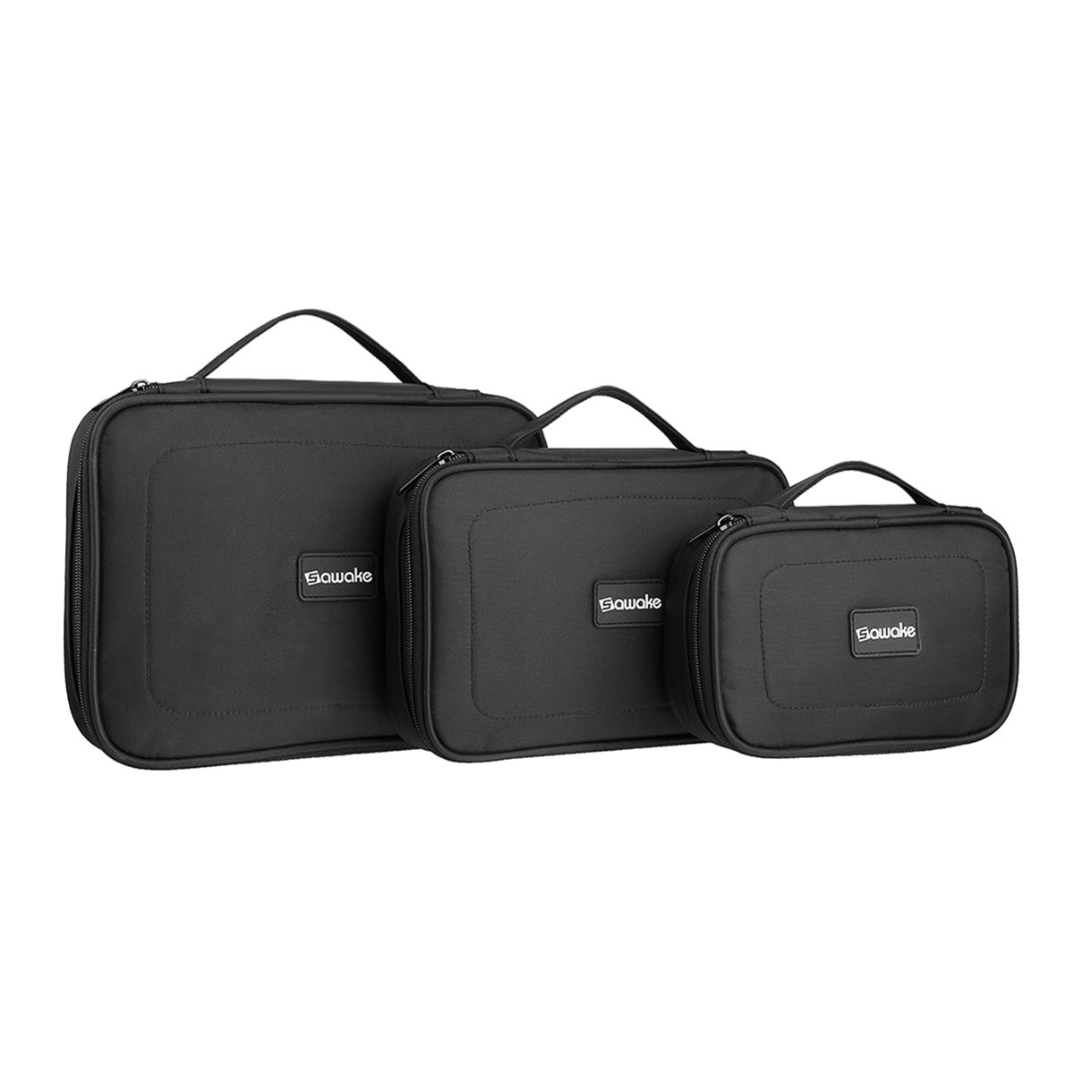 Logo SAWAKEk 3pc Travel Storage Bag With A Hand Bag Multi-purpose Black