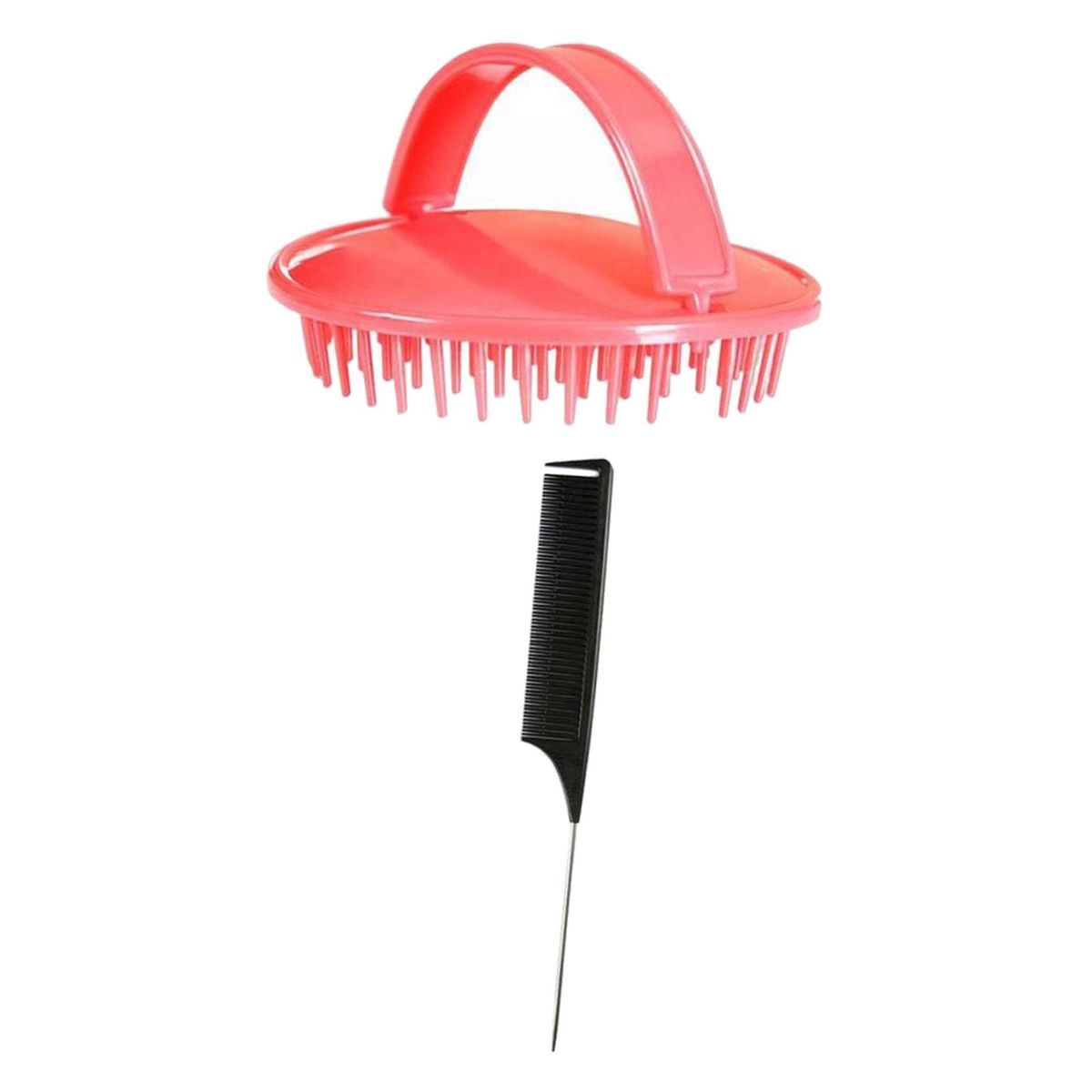 Air Cushion Scalp Scrubber Silicone Bristles Comb Red Brush