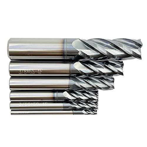 6pcs 12 38 516 14 316 18 Carbide Square End Mill HRC 45 Deg
