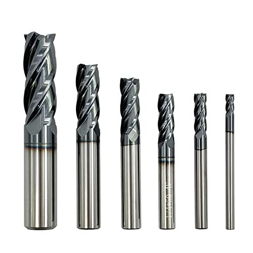 6pcs 12 38 516 14 316 18 Carbide Square End Mill HRC 45 Deg