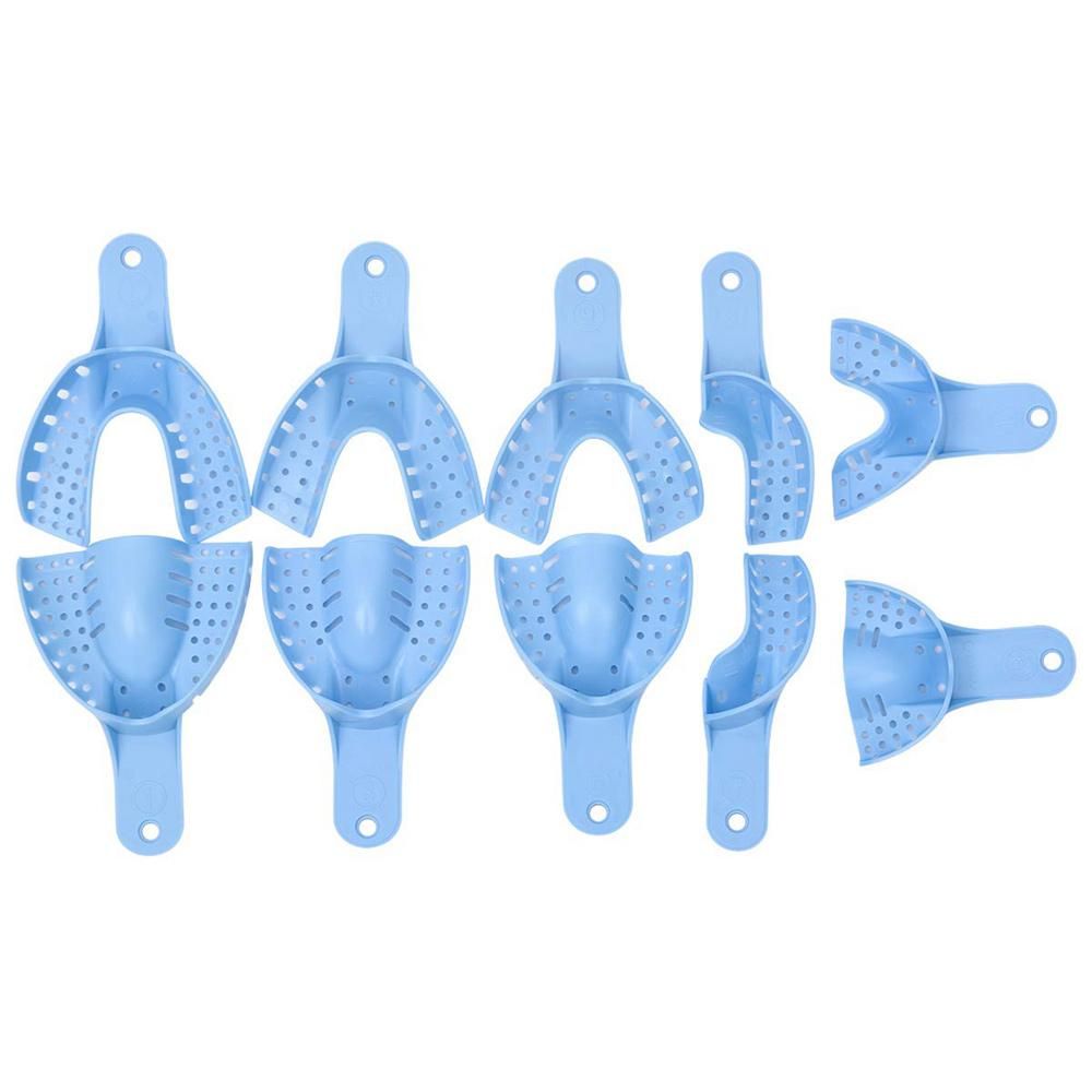 10Pcs Dental Impression Trays High Temperature Perforated