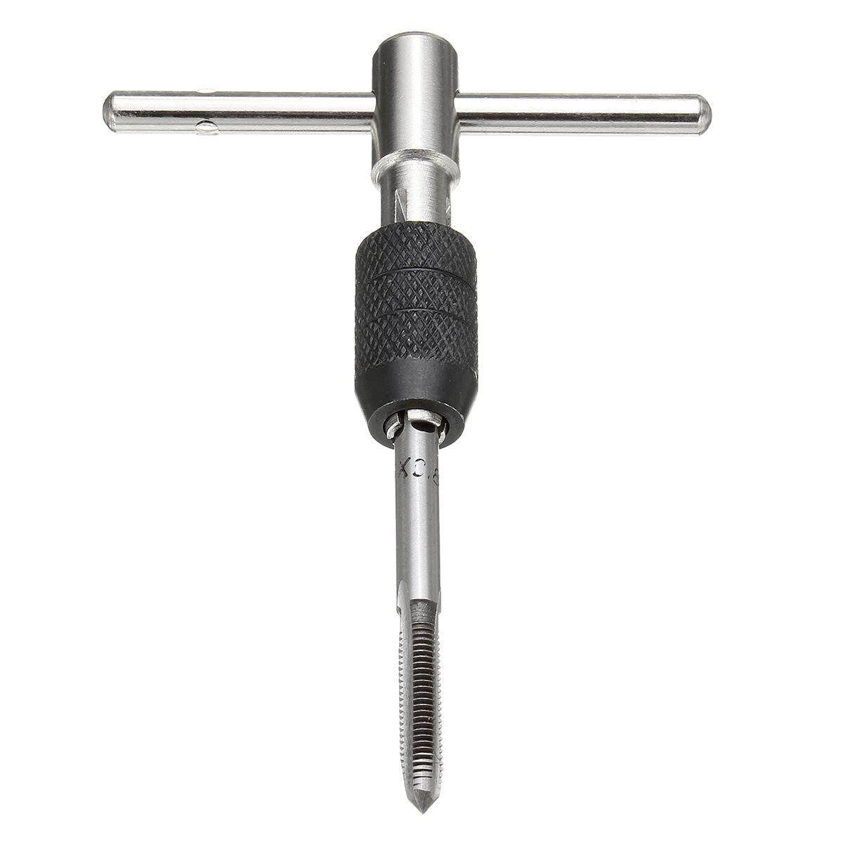 -M6 Machine Screw Metric Tap Reamer T-Handle Wrench Twist Drill Bit Tool Set