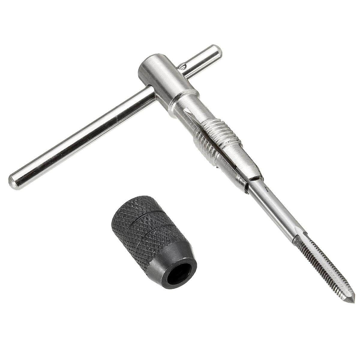 -M6 Machine Screw Metric Tap Reamer T-Handle Wrench Twist Drill Bit Tool Set