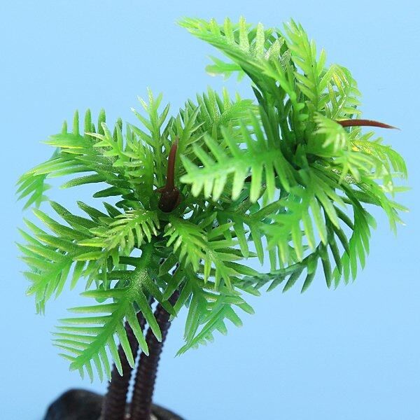 2Pcs Plastic Aquarium Coconut Trees Fish Tank Plants Ornament Decoration Fresh