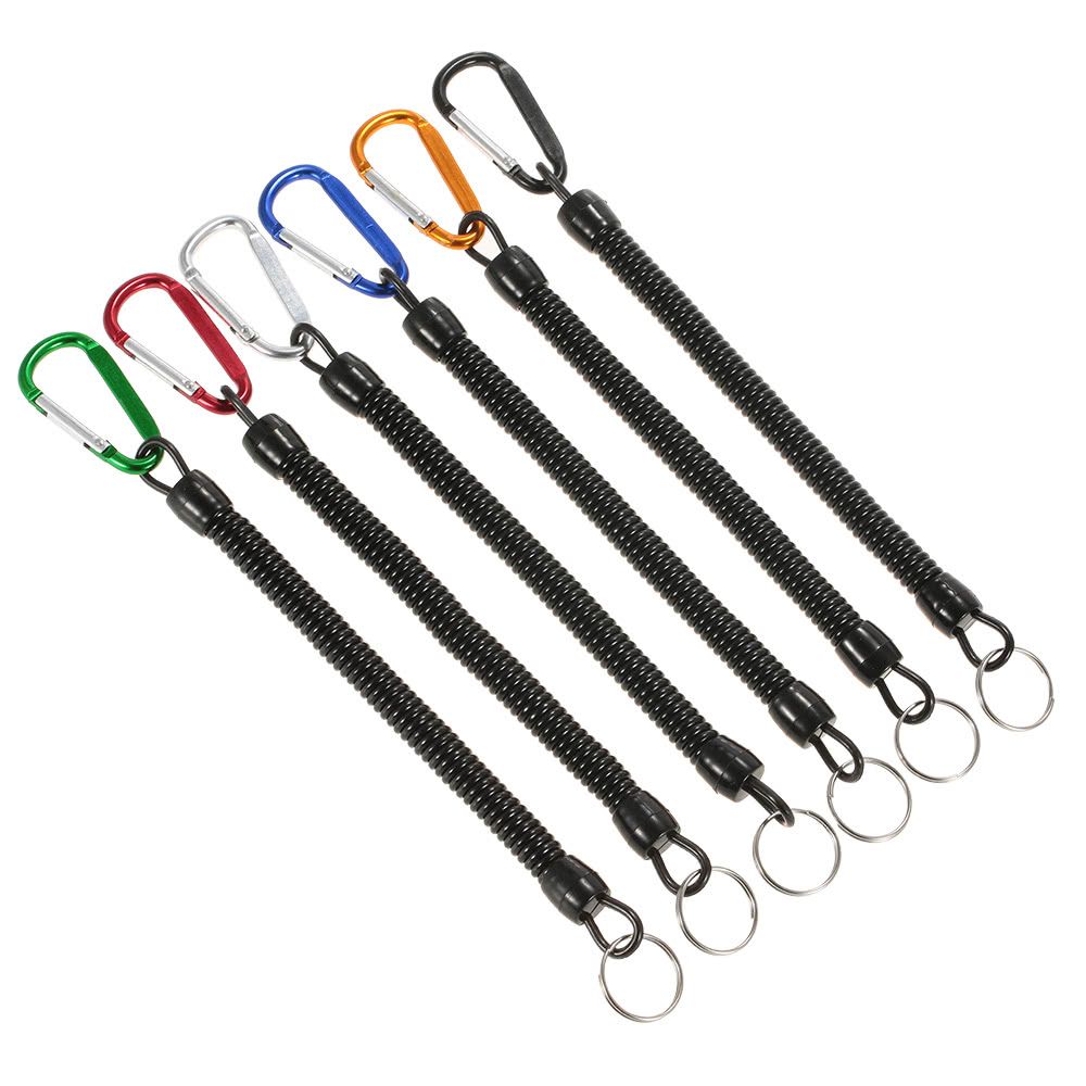 6PCS Fishing Coiled Lanyards Boating Fishing Ropes Tackle