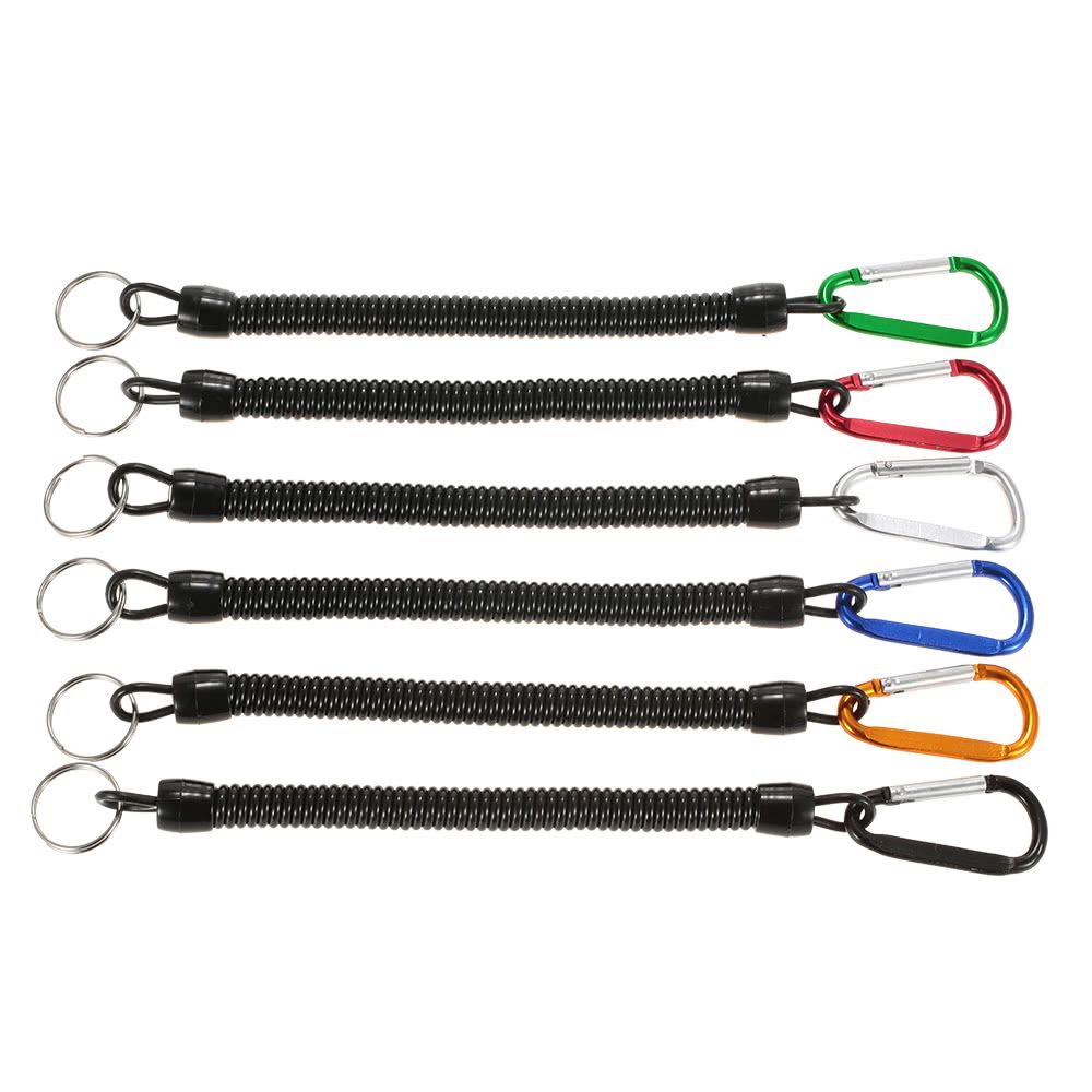 6PCS Fishing Coiled Lanyards Boating Fishing Ropes Tackle