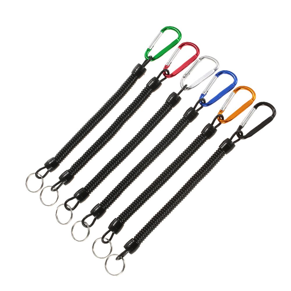 6PCS Fishing Coiled Lanyards Boating Fishing Ropes Tackle