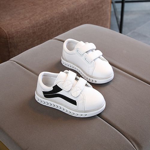 Girls' Casual Sports Soft Sole Luminous Boys Sneaker LED Children's White Shoes