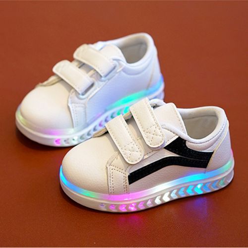 Girls' Casual Sports Soft Sole Luminous Boys Sneaker LED Children's White Shoes