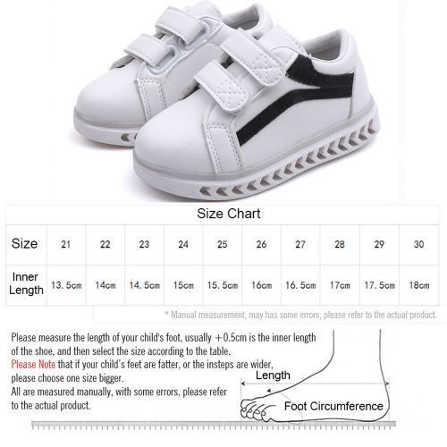 Girls' Casual Sports Soft Sole Luminous Boys Sneaker LED Children's White Shoes