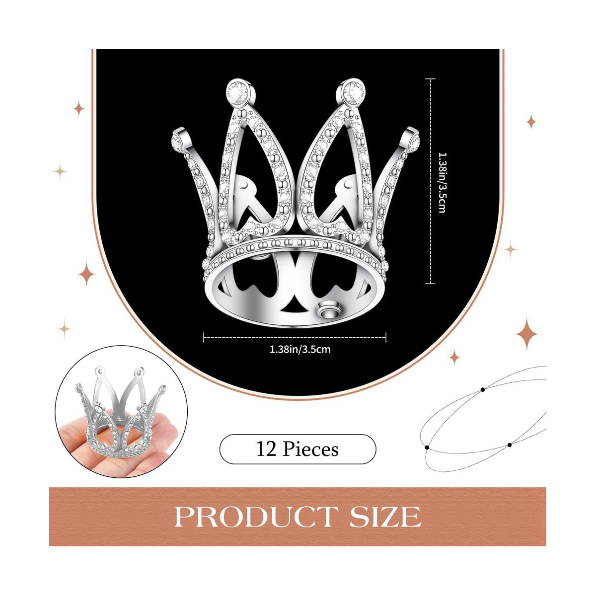 12Pcs Crown Cake Topper Mini Baby Crown Queen Crown Small