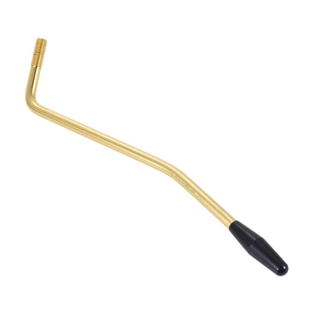 6mm Thread Diameter Single Tremolo Trem Vibrato Whammy Bar Arm Crank Lever for Electric Guitar Tremolo System Golden with Black Tip