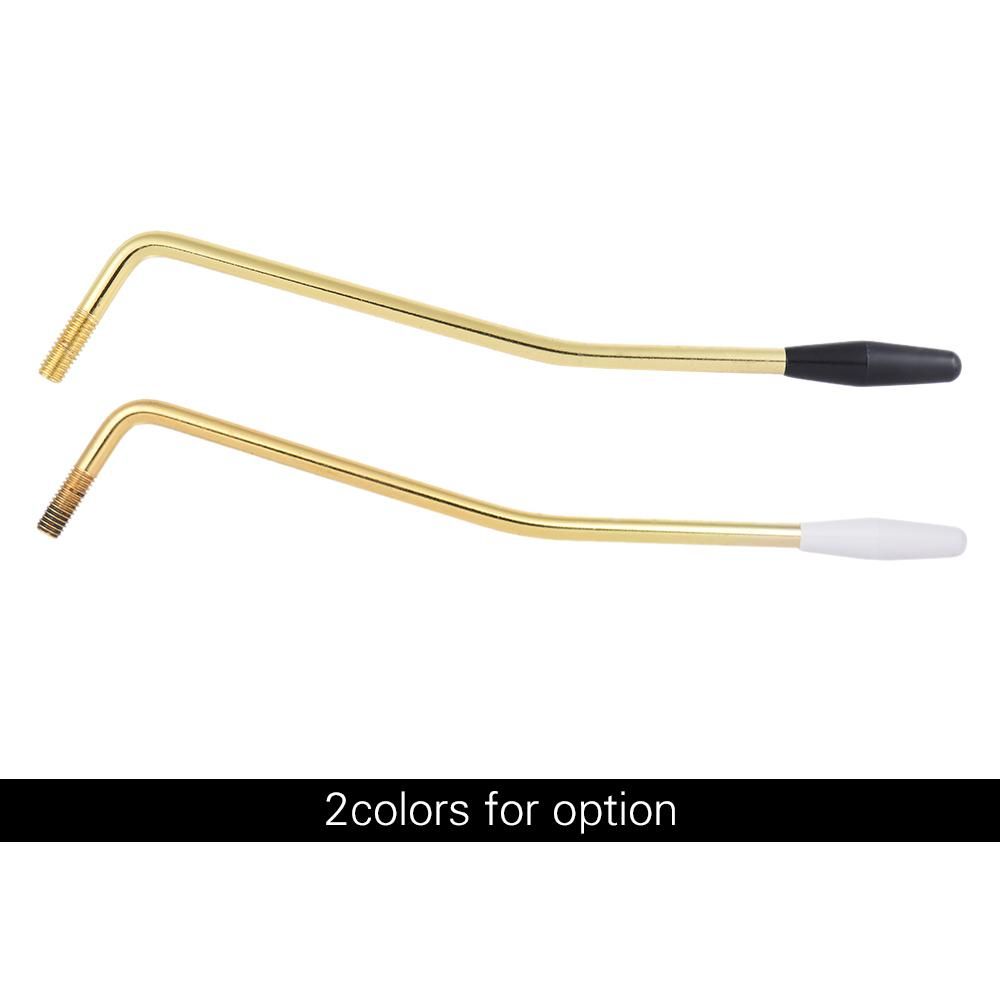 6mm Thread Diameter Single Tremolo Trem Vibrato Whammy Bar Arm Crank Lever for Electric Guitar Tremolo System Golden with Black Tip