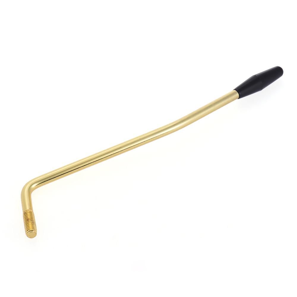 6mm Thread Diameter Single Tremolo Trem Vibrato Whammy Bar Arm Crank Lever for Electric Guitar Tremolo System Golden with Black Tip