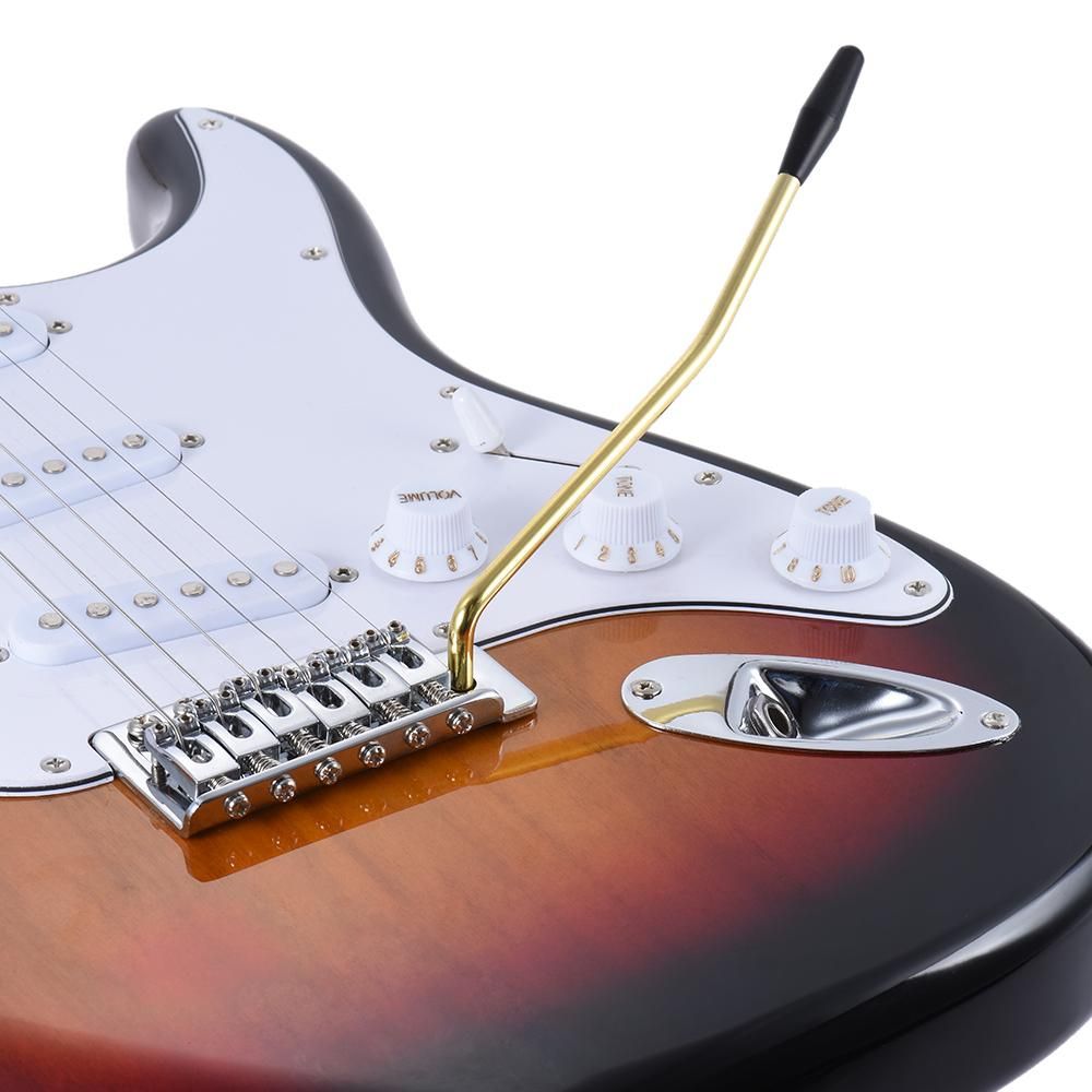 6mm Thread Diameter Single Tremolo Trem Vibrato Whammy Bar Arm Crank Lever for Electric Guitar Tremolo System Golden with Black Tip