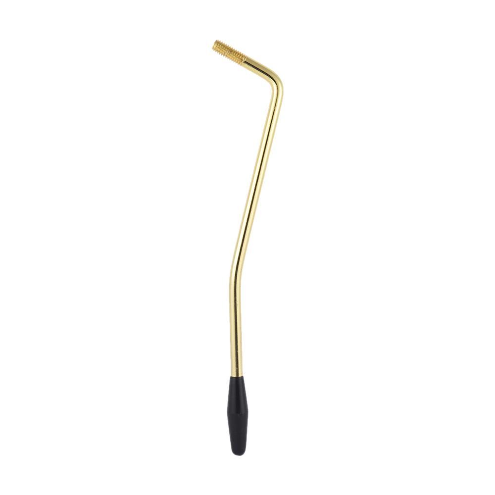 6mm Thread Diameter Single Tremolo Trem Vibrato Whammy Bar Arm Crank Lever for Electric Guitar Tremolo System Golden with Black Tip