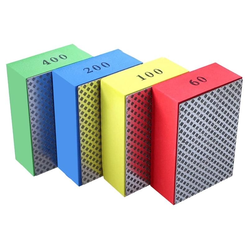 4Pcs Diamond Hand Polishing Pads for Ceramic Tile Glass Grin