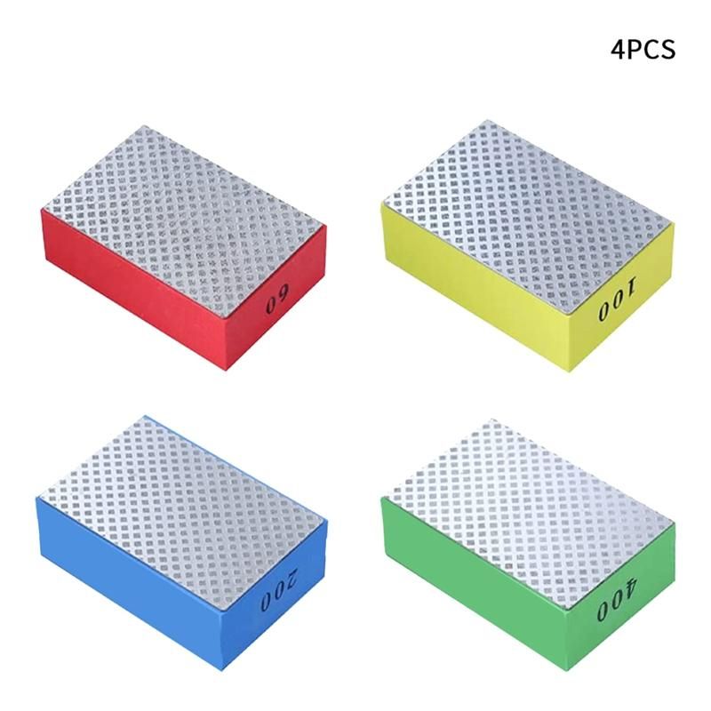 4Pcs Diamond Hand Polishing Pads for Ceramic Tile Glass Grin