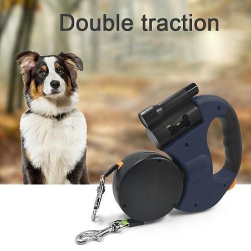 Rope Leash With Light Retractable Double Pet Traction Rope Belt Rope Adjustable Dual Dogs Strap Auto Flexible Dog Pet Leash