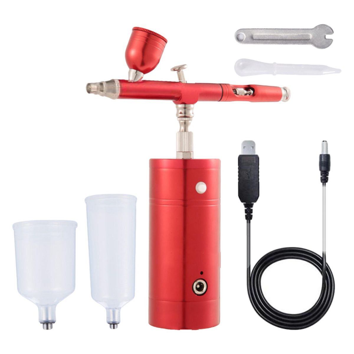 Airbrush Kit Air Compressor, Portable Wireless Airbrush Set, Red