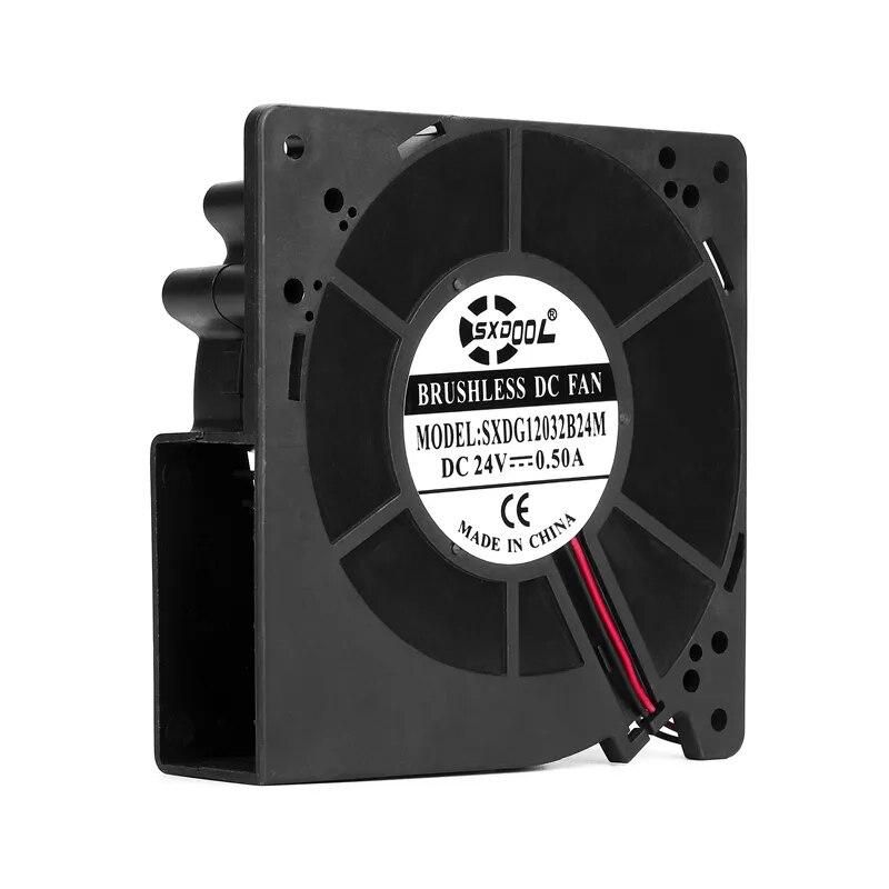new SXDOOL 12cm 120mm 120*120*32mm Turbo Centrifugal Dual Ball 24V 0.50A 3000RPM PC Case Ball Blower Fan