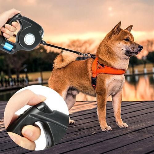 4.5M Pet Dog Leash LED Flashlight Automatic Retractable Dog Leash Lead Extendable Traction Rope With Garbage Bag Pet Supplies