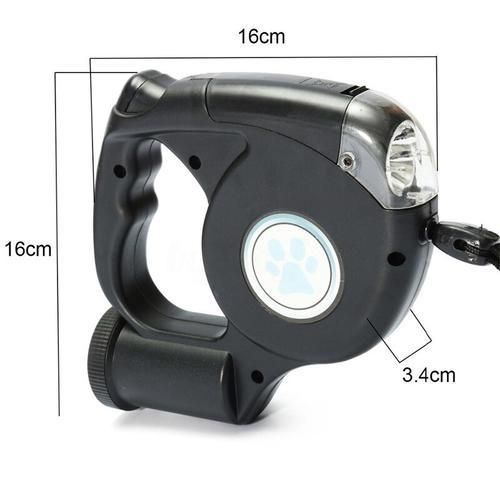 4.5M Pet Dog Leash LED Flashlight Automatic Retractable Dog Leash Lead Extendable Traction Rope With Garbage Bag Pet Supplies