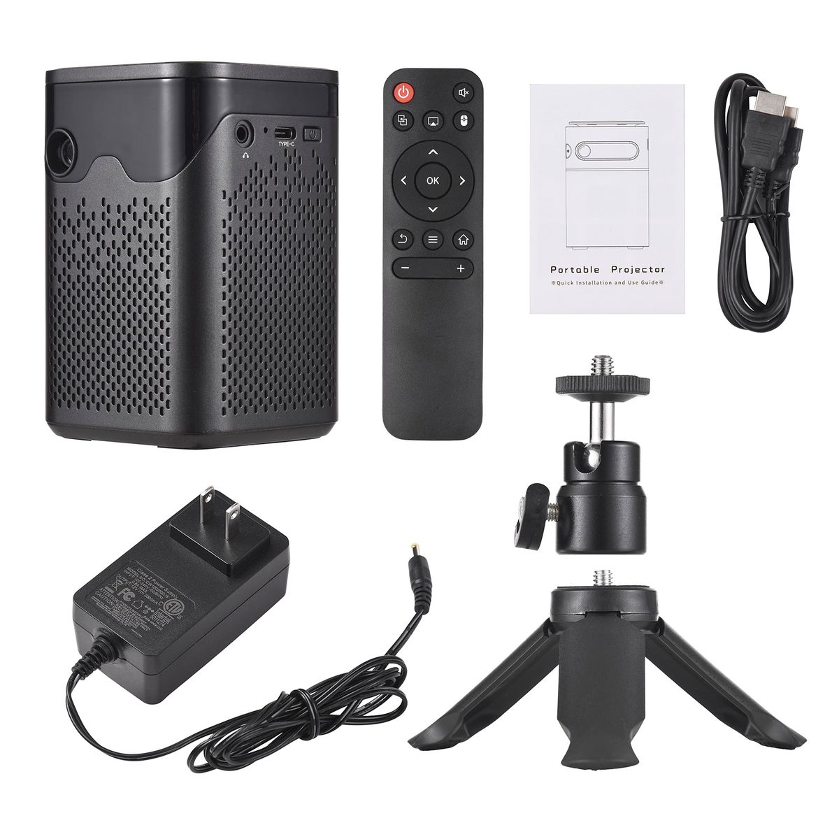 Mini Projector With Tripod Rack 4K DPL Wireless Portable