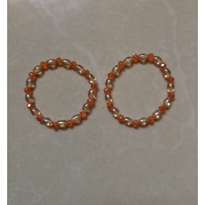 Stoned Bead Bracelets - 2pcs - Orange