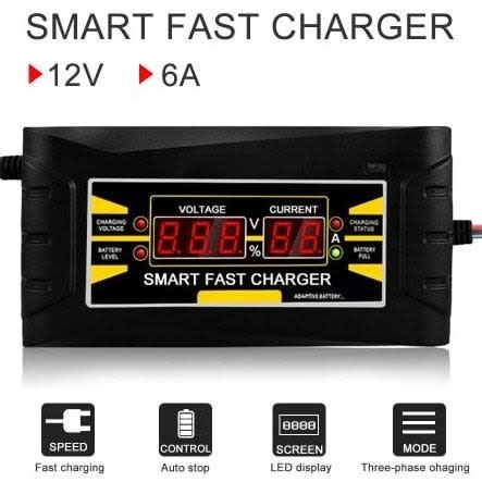 6a 12v Smart Fast Battery Charger
