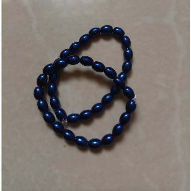 Glossy Bead Bracelet-2Pcs - Blue