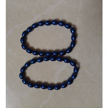 Glossy Bead Bracelet-2Pcs - Blue