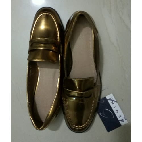 Patent Leather Bronze Flats