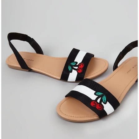 Black Stripe Applique Cherry