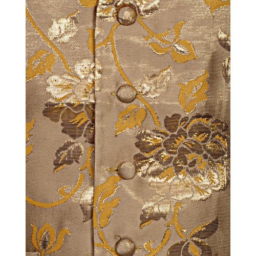Four Buttoned Detailed Waistcoat -Gold & Yellow - MWC-1382