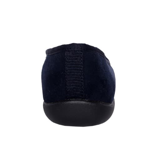 Women's Suede & Patent Ballerina Flat - Navy Blue