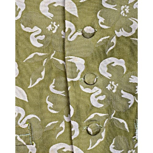 Classic Patterned  Waistcoat - Lemon & White - MWC-1381