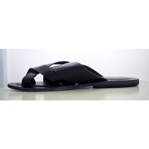 Men's Crossed Slippers - Black