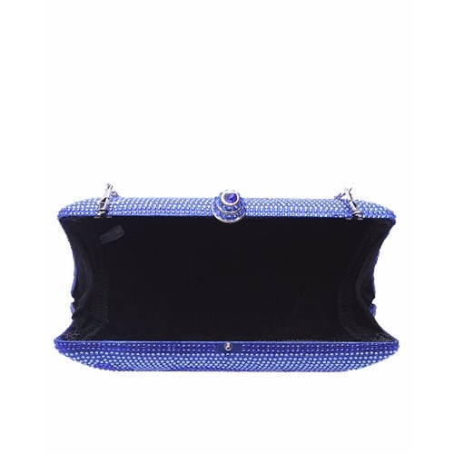Fashion Only Flowery Designed Party Purse - Blue
