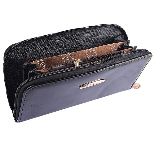 Pure Synthetic Leather Female Classy Purse-Black