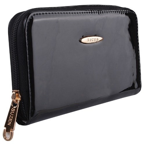 Pure Synthetic Leather Female Classy Purse-Black