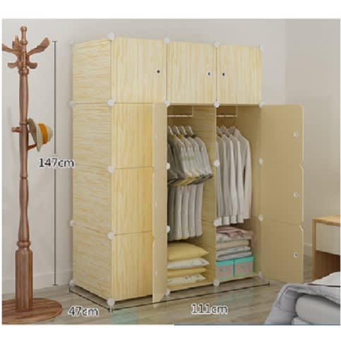Wardrobe & Storage Cabinet. -12 Doors, 6 boxes and 2 Hangings