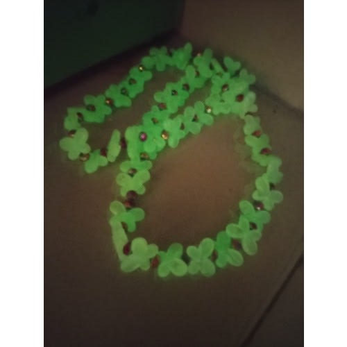 Glow In The Dark Elastic Butterfly Waist Beads - Blue Touch