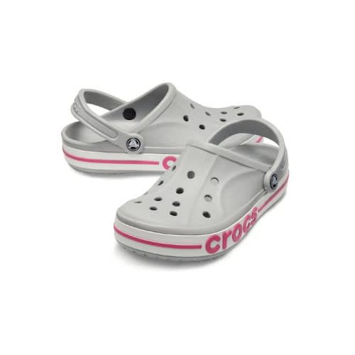 Bayaband Crocs - Light Grey & Candy Pink